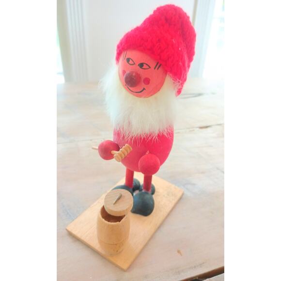Vtg Swedish Nisse Tomte Santa with barrel Gnome Christmas Figurine Ljungstroms - Picture 1 of 7